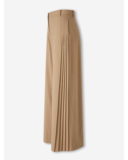 Jonathan Simkhai Natural Wide Pleated Trousers