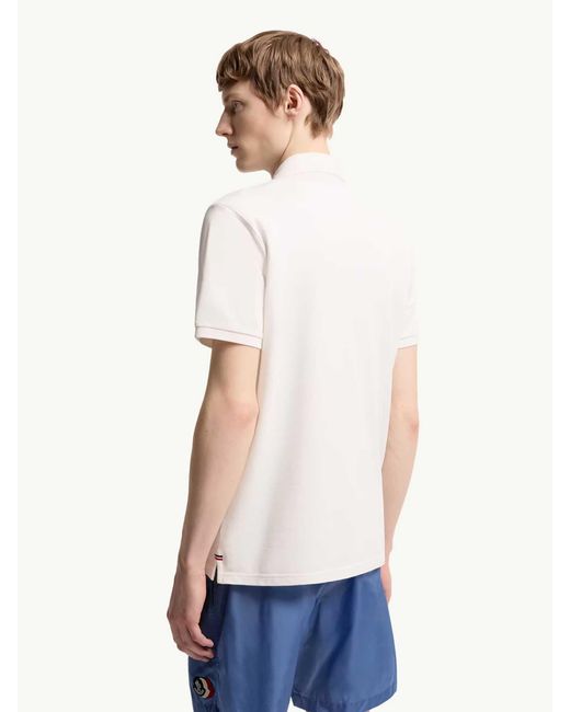 Polo Manga Corta Moncler de hombre de color White