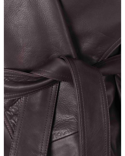 Magda Butrym Black Leather Jacket With Belt