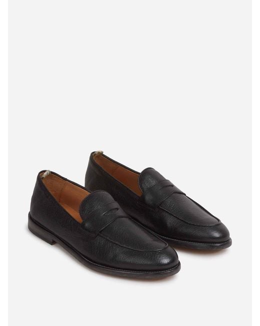 Officine Creative Black Opera Leather Loafers for men