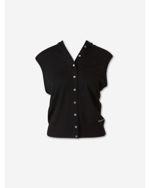 Alexander Wang Black Sleeveless Fine Cardigan