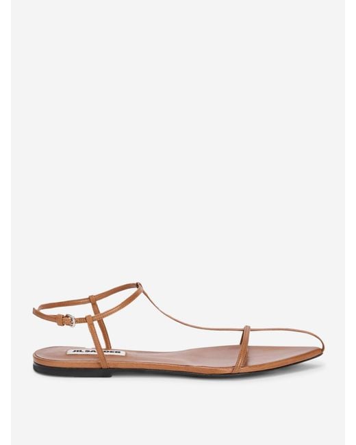Jil Sander Brown Cage Flat Sandals