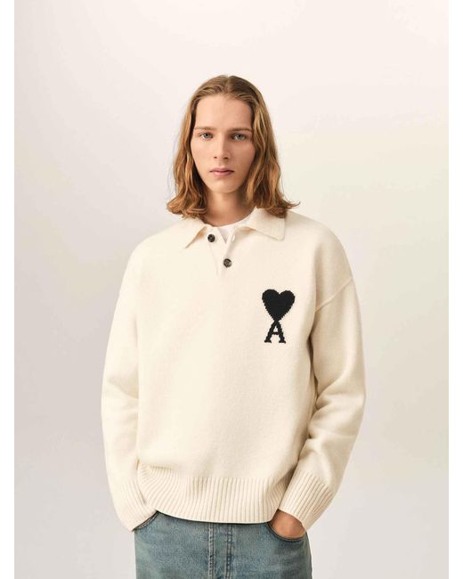 Pull À Col Roulé AMI pour homme en coloris White
