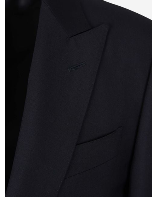 Canali Blue Plain Wool Suit for men