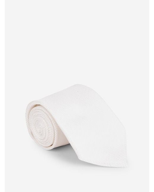 Bigi por Santa Eulalia White Interlaced Silk Tie for men