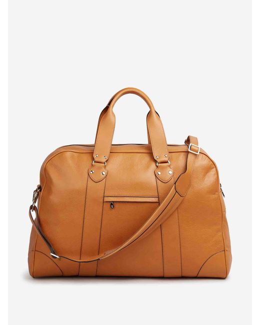Brunello Cucinelli Brown Leather Travel Bag for men