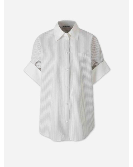 Acne White Striped Shirt