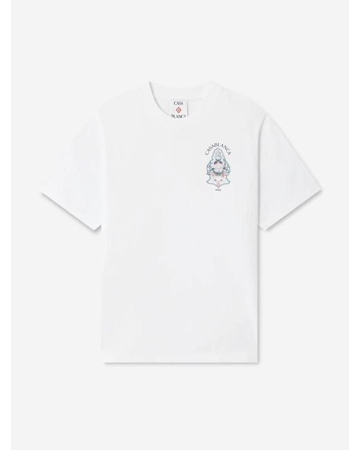 Casablanca White Short Sleeve T-Shirt for men
