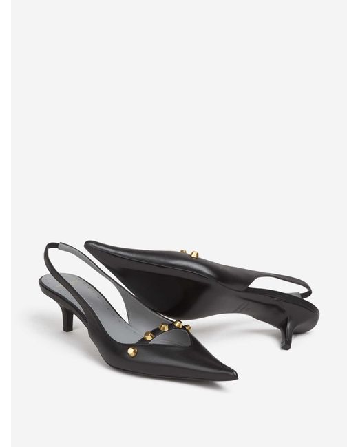 Balenciaga White Slingbacks With Studs