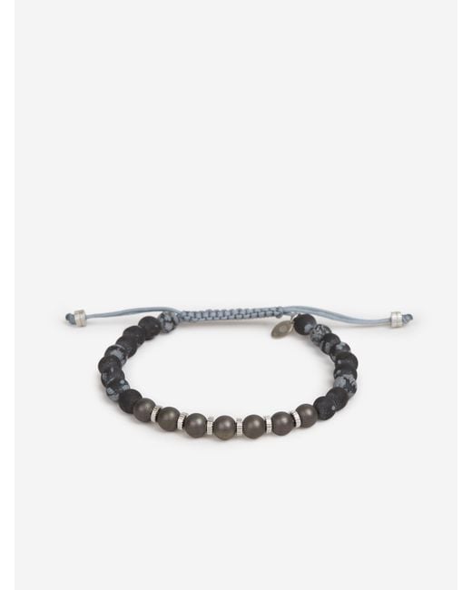 Tateossian White Natural Stone Thread Bracelet for men