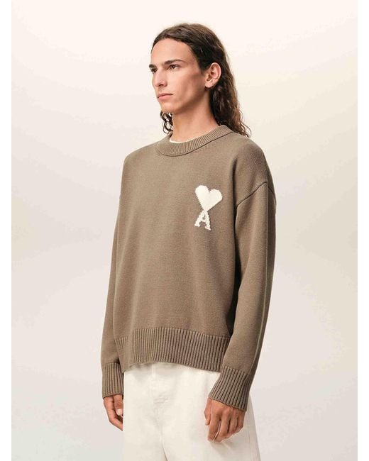 AMI Natural Crew Neck Sweater for men