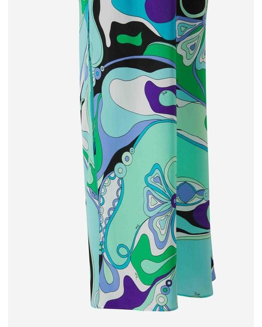 Emilio Pucci Blue Maxi Printed Dress