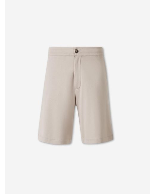 Herno White Cotton Knit Shorts for men