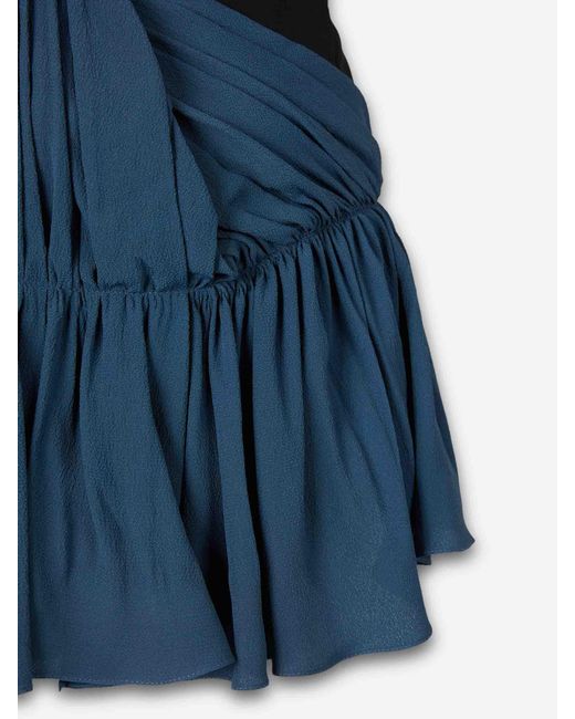 Marni Blue Asymmetrical Draped Top