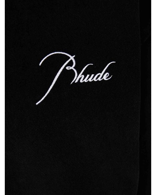 Giacca Bomber Con Cappuccio di Rhude in Black da Uomo