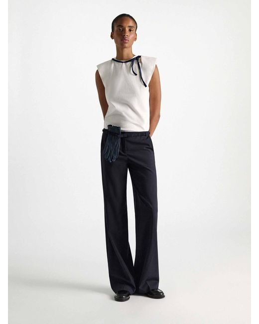 Dorothee Schumacher White Plain T-Shirt With Bow
