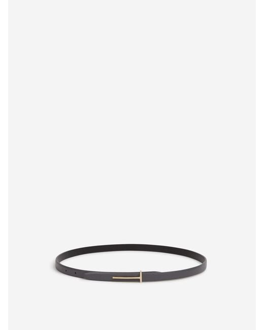 Tom Ford White Thin Leather Belt