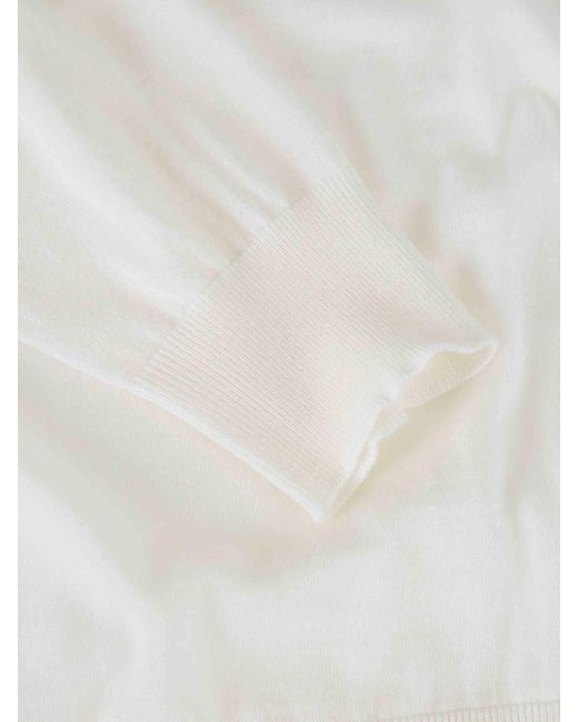Peserico White Wool Knit Sweater