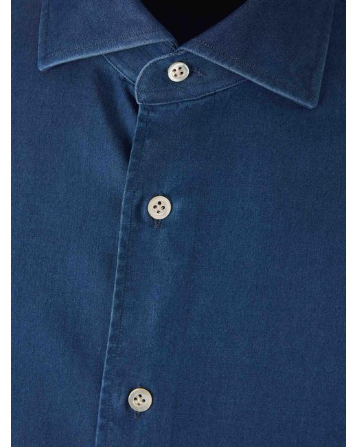 Santa Eulalia Blue Denim Design Shirt for men