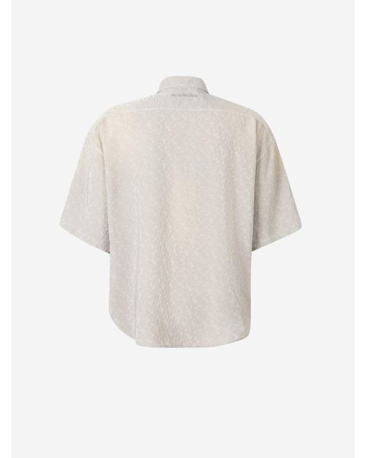 Camisa Monogram Acne de hombre de color White
