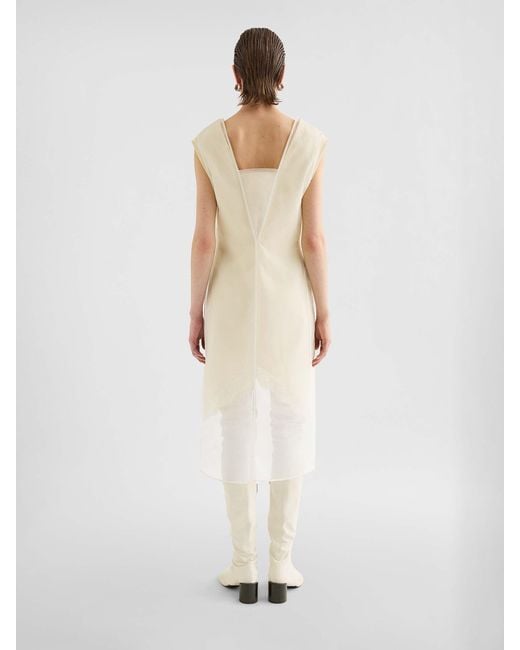 Vestito Midi Organza di Jil Sander in White