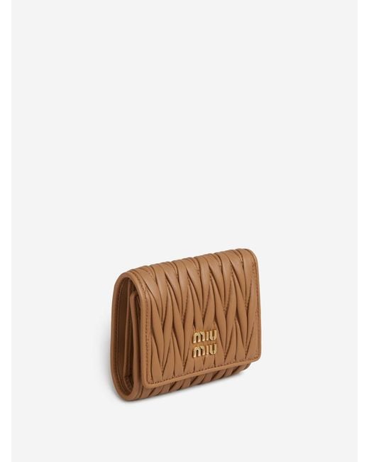 Miu Miu Brown Small Matelassé Wallet