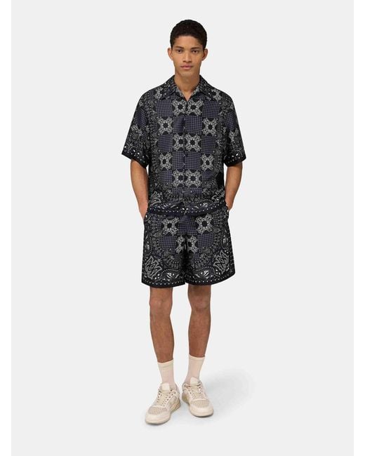 Amiri Black Ma Check Camp Shirt for men
