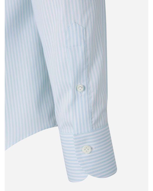 Camisa Rayas Algodón Santa Eulalia de hombre de color Blue