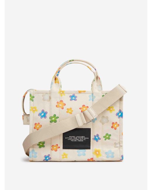 Marc Jacobs Metallic The Wild Daisy Canvas Medium Tote Bag