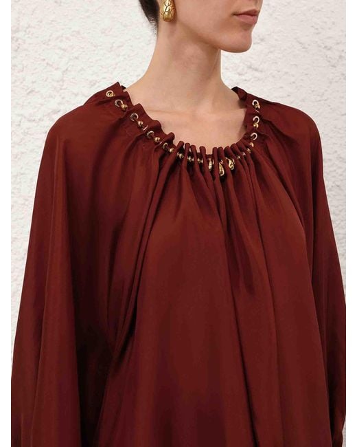 Zimmermann Beaded Gathered Blouse