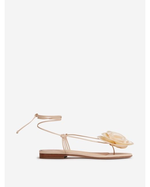 Magda Butrym Natural Floral Flat Sandals