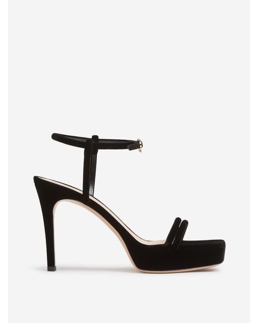 Gianvito Rossi Black Velcro Heel Sandal
