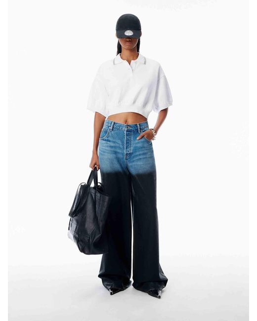 Alexander Wang White Cropped Polo