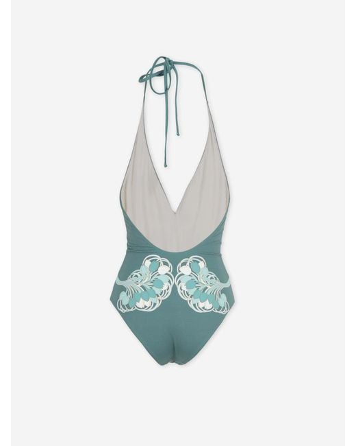 LaDoubleJ Blue Printed Swimsuit