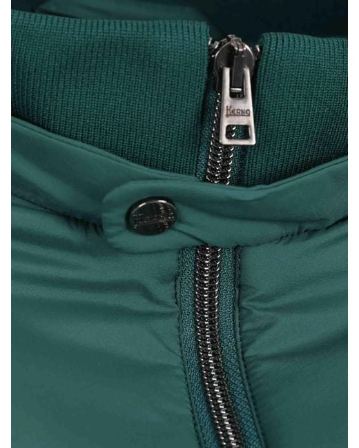 Herno Green Casual Bomber Jacket for men
