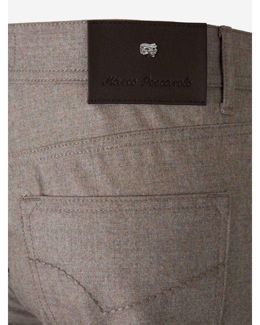 Marco Pescarolo Gray Cashmere Straight Trousers for men