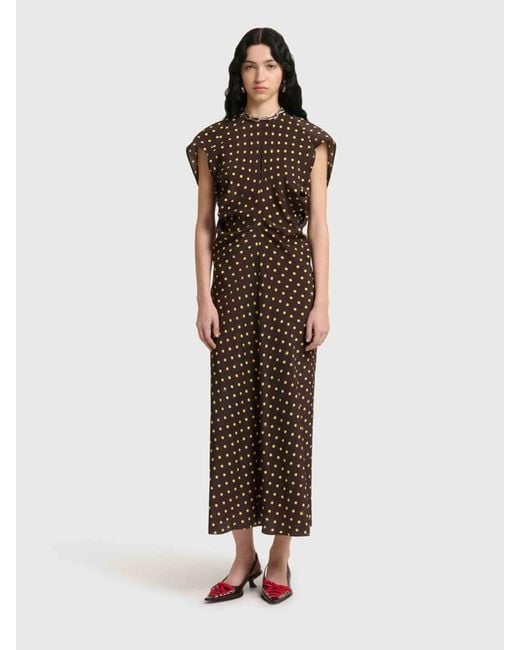 Marni Brown Polka Dot Dress