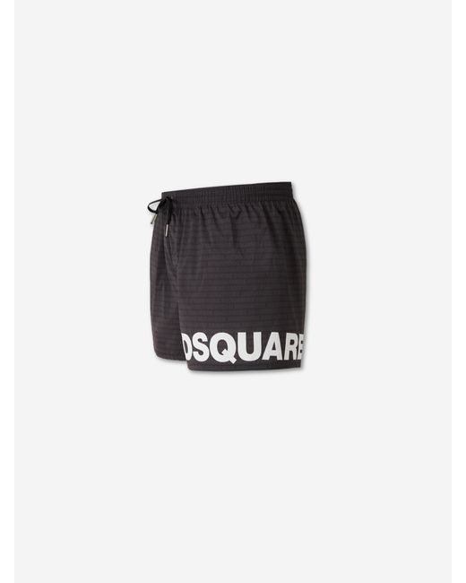 DSquared² Black Monogram Logo Swimsuit for men