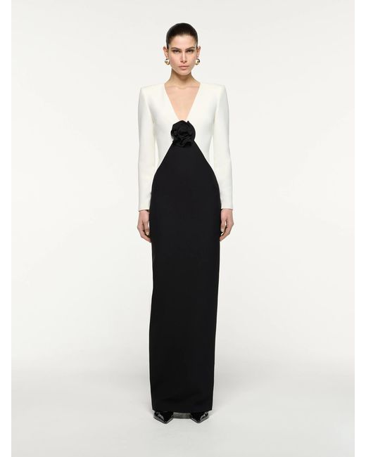 Roland Mouret Black Floral Maxi Dress