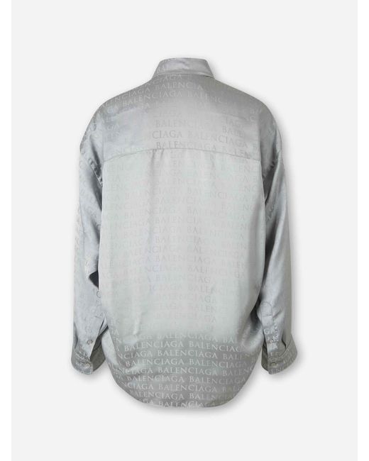 Balenciaga Gray Jacquard Casual Shirt