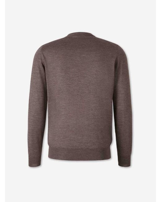 Santa Eulalia Brown Thin V-Neck Sweater for men