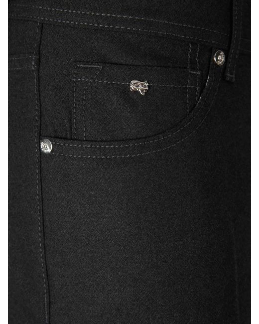 Marco Pescarolo Black Cashmere Straight Trousers for men