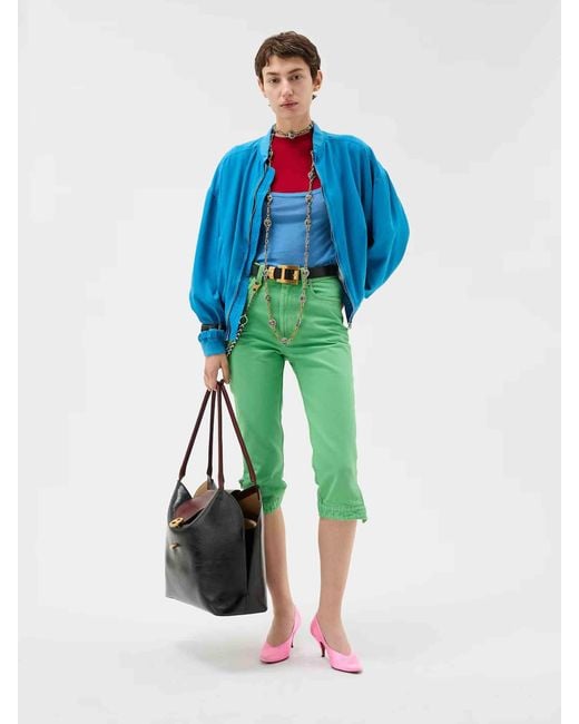Versace Blue Poplin Bomber Jacket