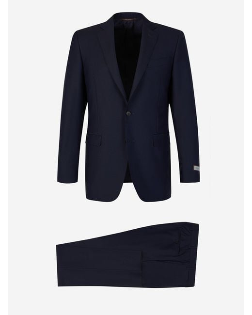 Canali Blue Milano Wool Suit for men