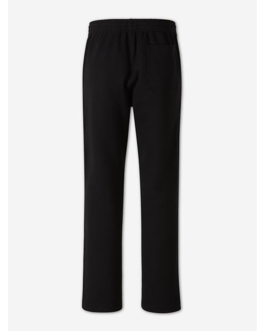 Burberry Black Cotton Joggers With Logo for men