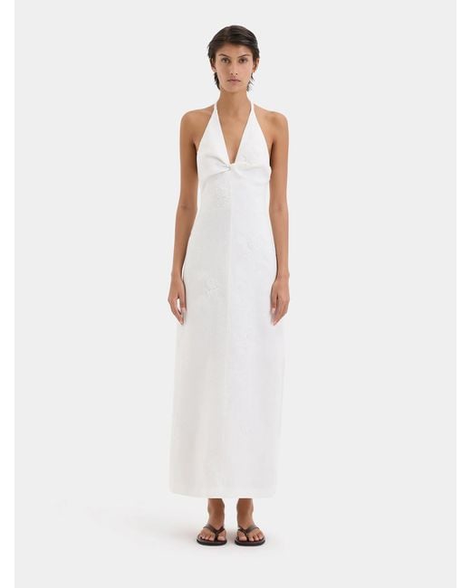 Robe Halter En Lin Sir en coloris White