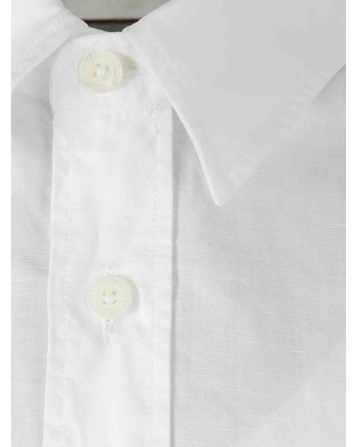 Canali White Embroidered Casual Shirt for men