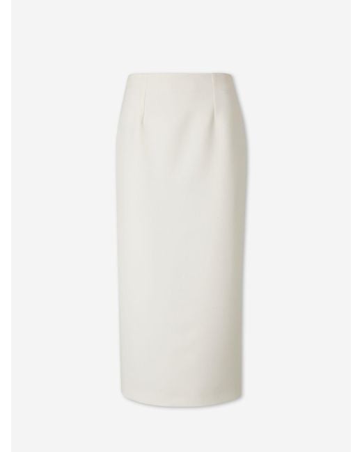 Roland Mouret White Midi Pencil Skirt