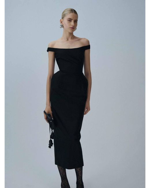 Vestido Midi Algodón Magda Butrym de color Black