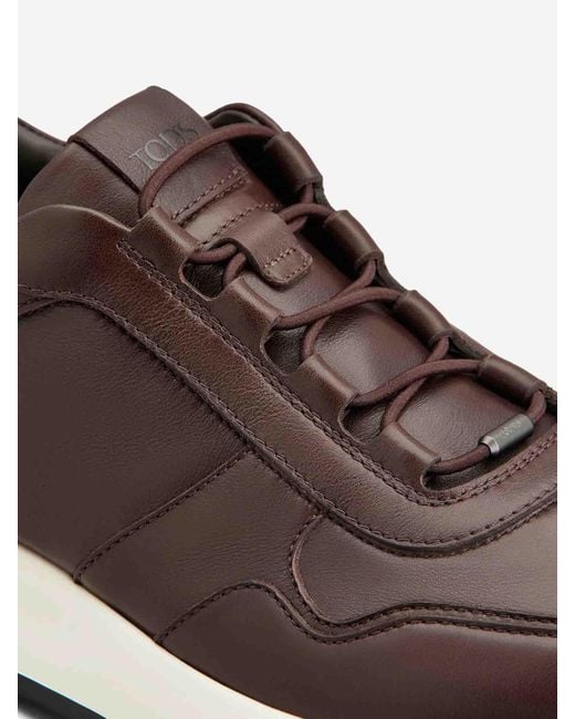 Tod's Brown Leather Sneakers for men